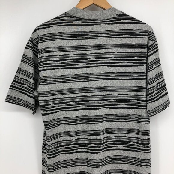 NWT Crooks and Castles Grey and Black Striped V Neck Shirt Men's Medium - Picture 7 of 16